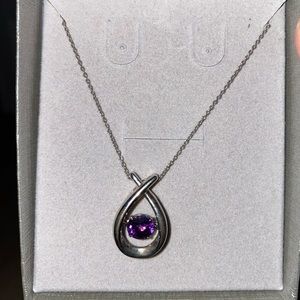 People’s Silver Amythest Stone Necklace